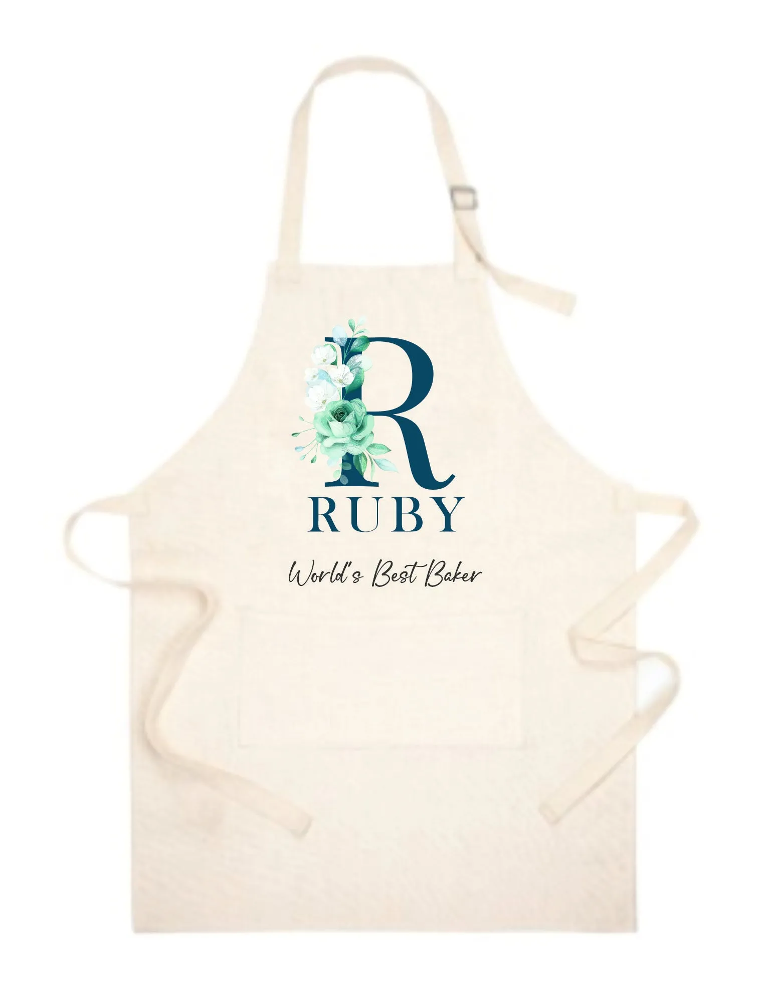 Personalised Kids Floral Initial Apron