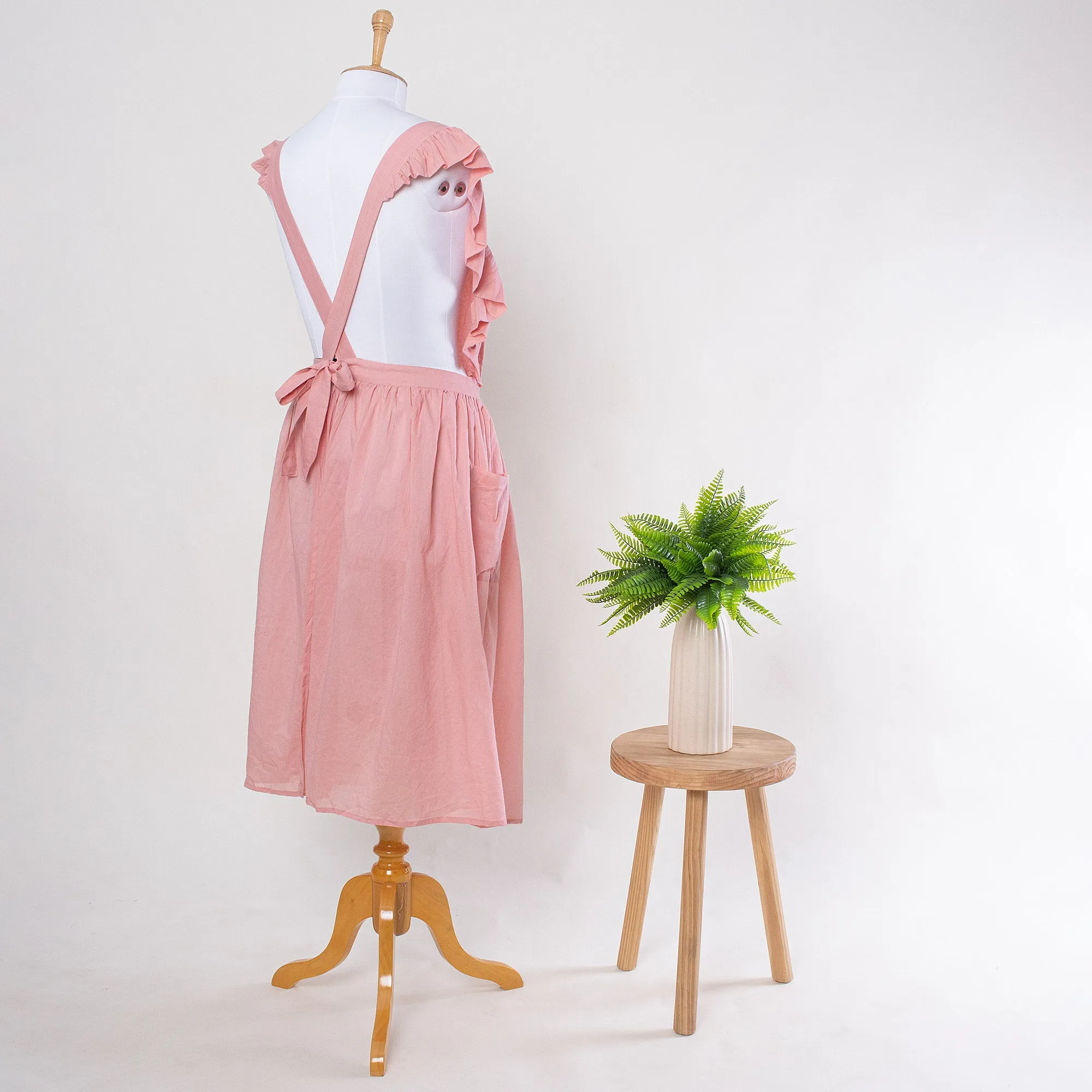 Pink Cooking Aprons for Women, Kitchen Apron For Gifts, Wasable Apron Dress