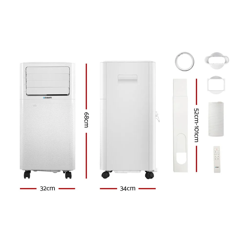 Portable Air Conditioner Cooling Mobile Fan Cooler Dehumidifier White 2000W