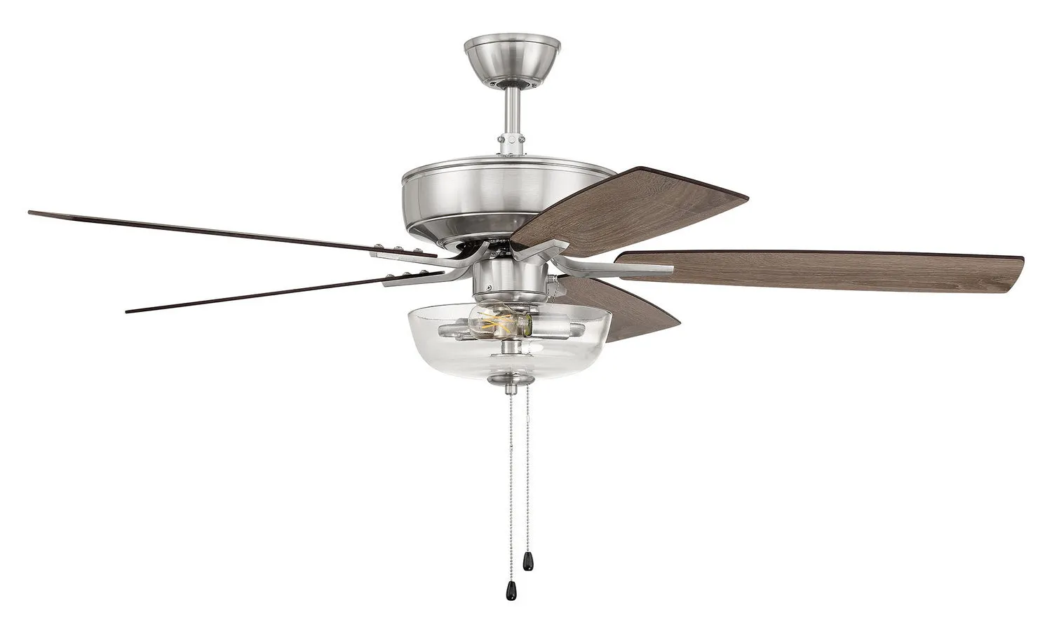 Pro Plus 101 Clear Bowl Light Kit 52" Ceiling Fan in Brushed Polished Nickel