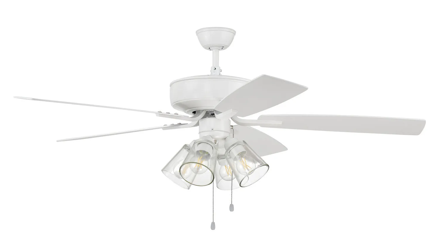 Pro Plus 104 Clear 4-Light Kit 52" Ceiling Fan in White