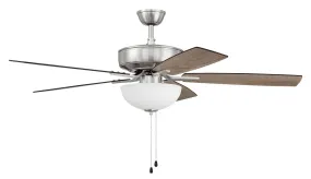 Pro Plus 211 White Bowl Light Kit 52" Ceiling Fan in Brushed Polished Nickel