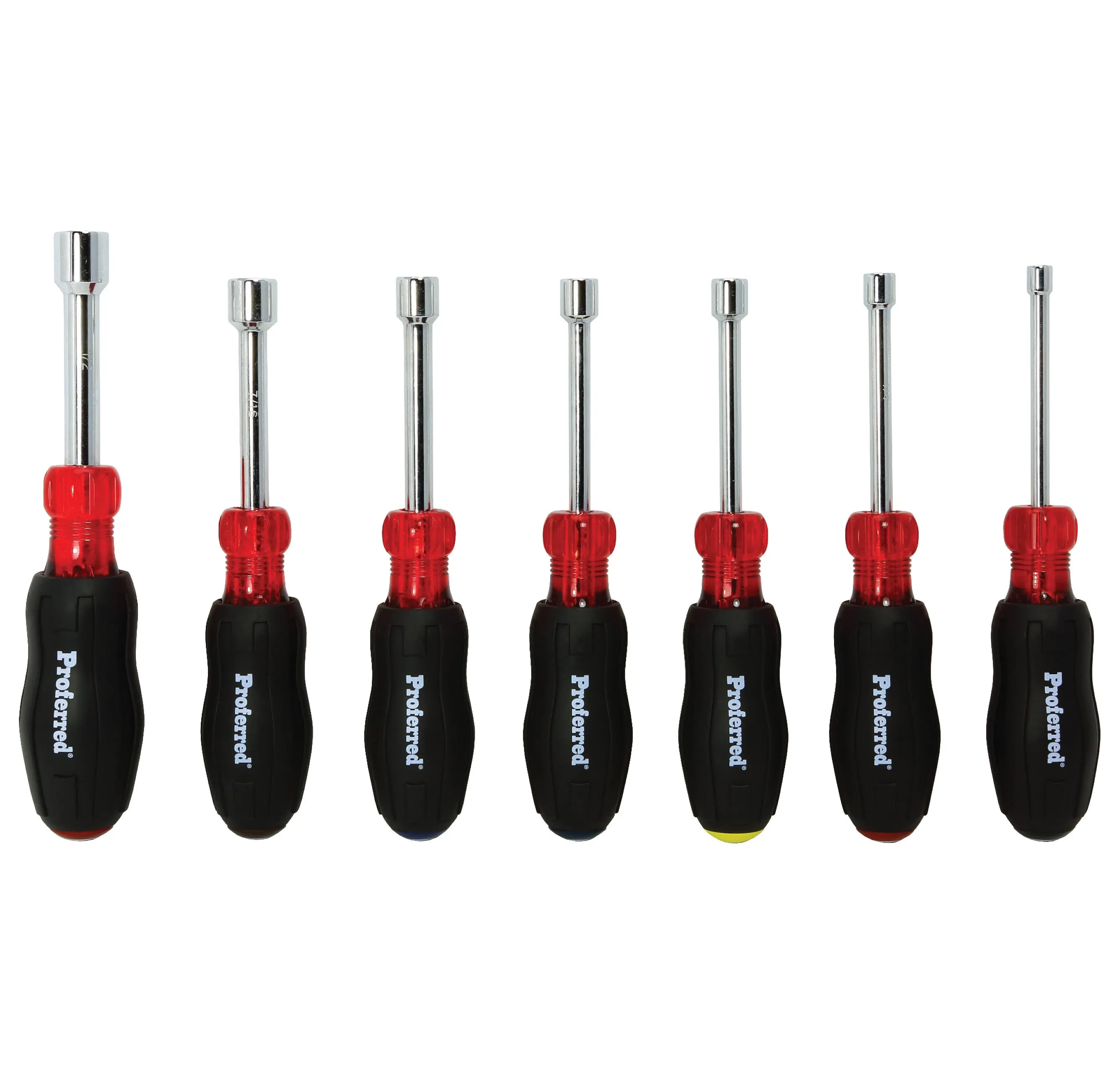 PROFERRED HOLLOW SHANK SAE NUT DRIVER SET - 7 Piece SAE