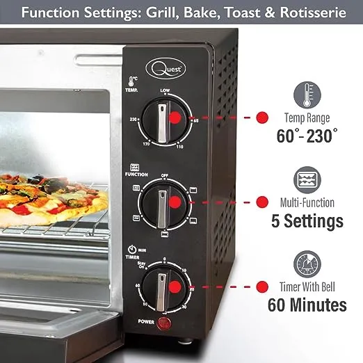 Quest 20L Rotisserie Oven - Black