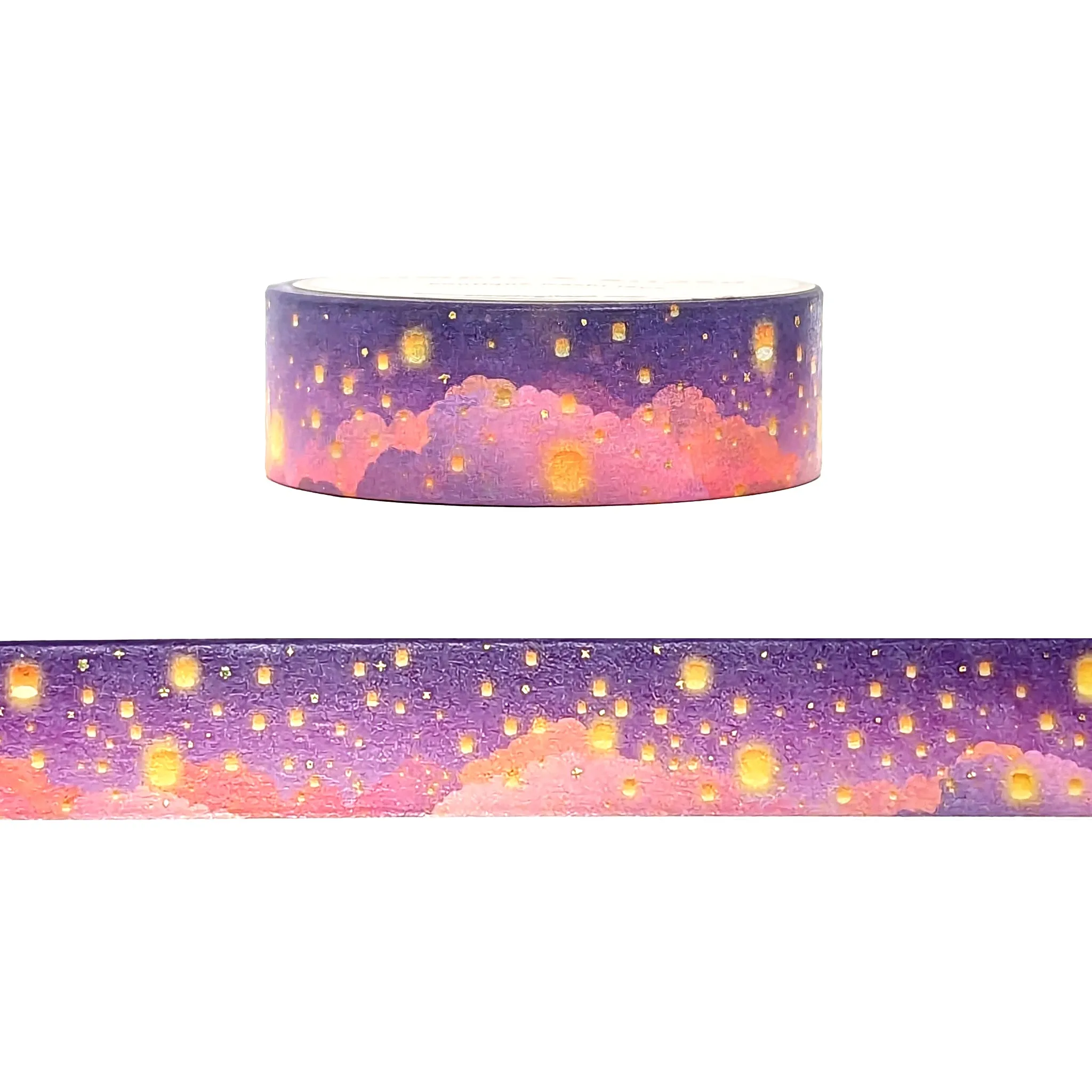 Rapunzel Lanterns washi (15mm   light gold holographic foil) - Restock