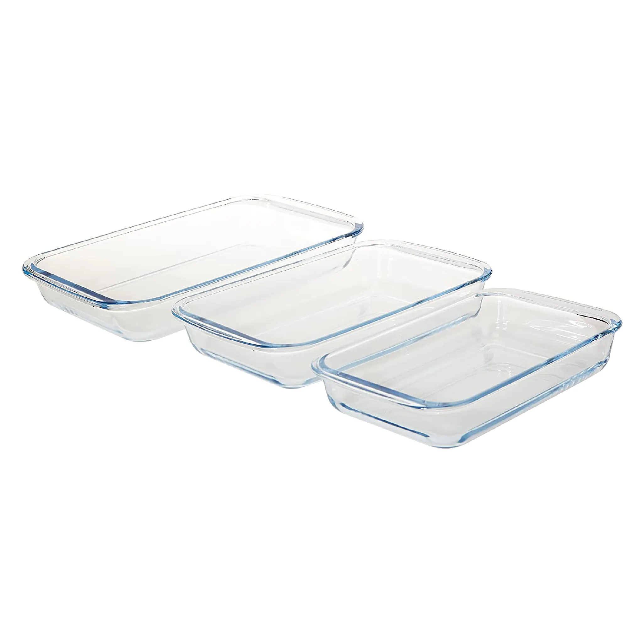 RF8803 - Brs Glass 3 Rectangular  Baking Tray 1.0 1.6 2L