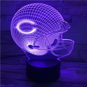 Rugby NFL Chicago Bears 3D lamp 1/3/7/16 colors available