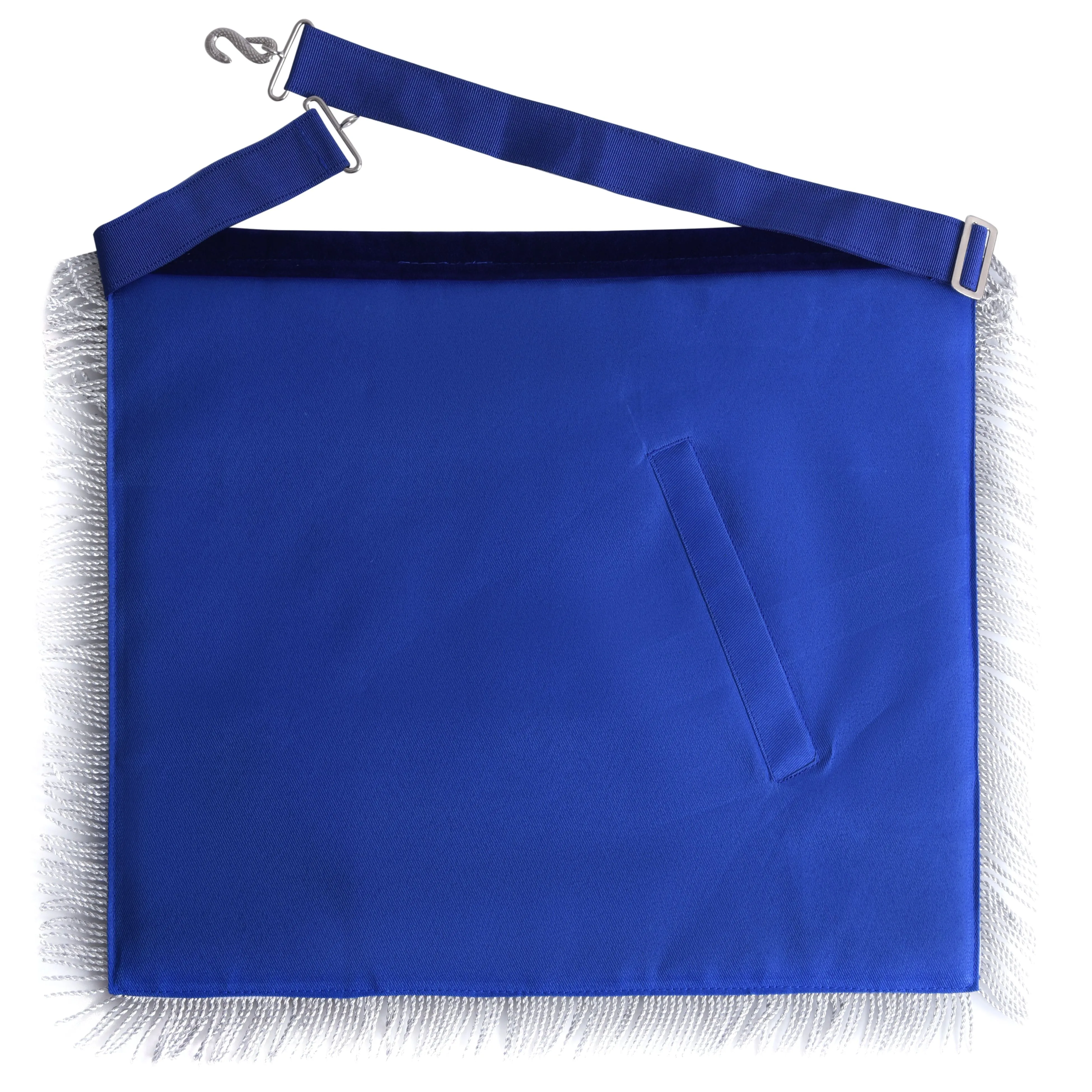 Secretary Blue Lodge Officer Apron - Navy Blue With Fringe & Side Tabs