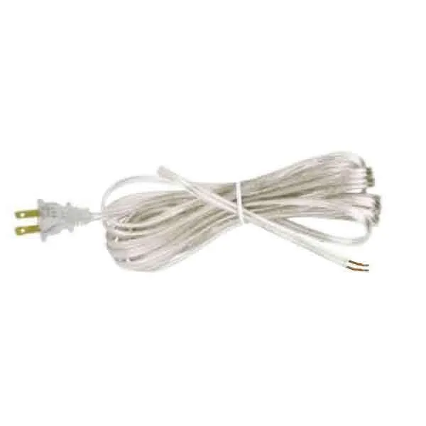 Silver Lamp Cords with Plugs, 8 Foot SPT2