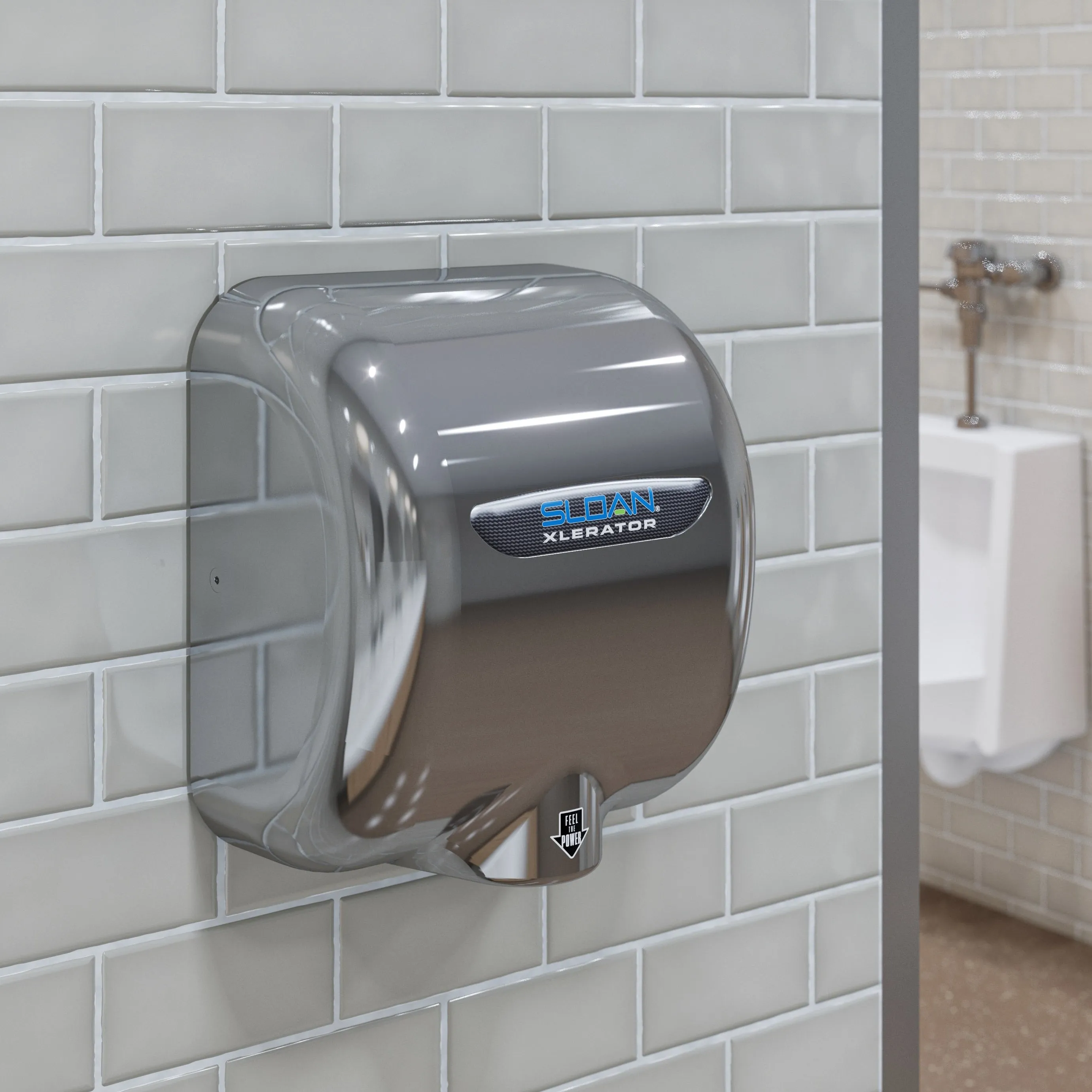 Sloan® XLERATOR® EHD-502-CP Hand Dryer  - Polished Chrome Platting on Zinc Alloy High Speed Automatic Surface-Mounted (208V-277V)