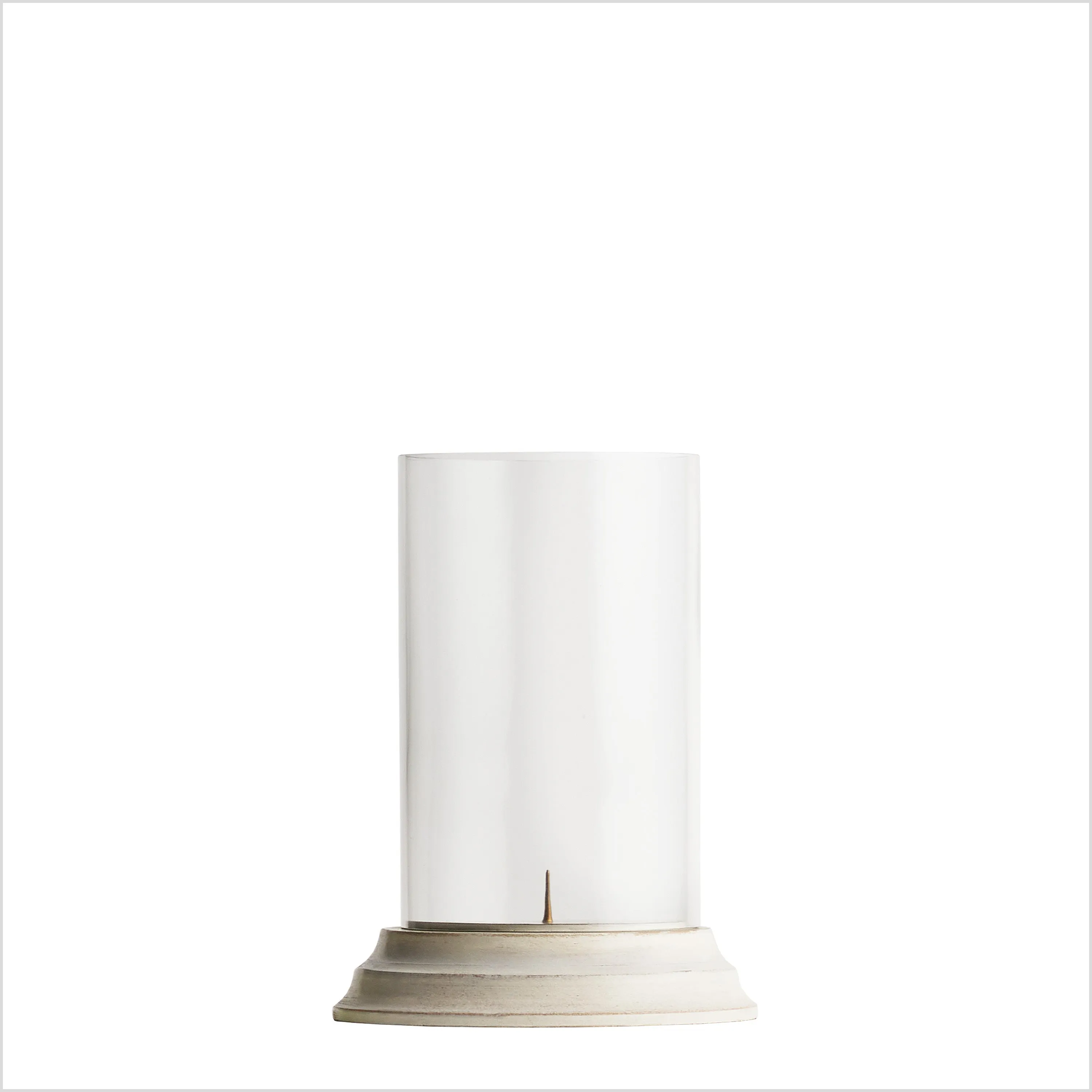 Smaller Gusto storm lantern base in natural whitewash