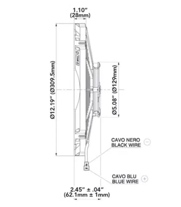 SPAL 11.00" Inch Electric Fan Puller Style Medium Profile 962 CFM 10 Straight Style Blades - 30101500