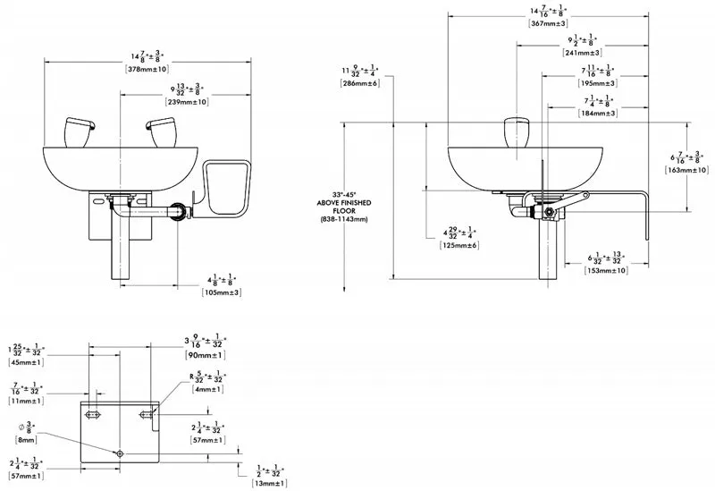 Speakman SE-580 Eyewash, Wall mounted