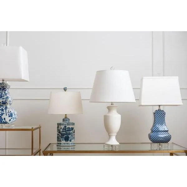 Square Gourd Lamp in Blue & White