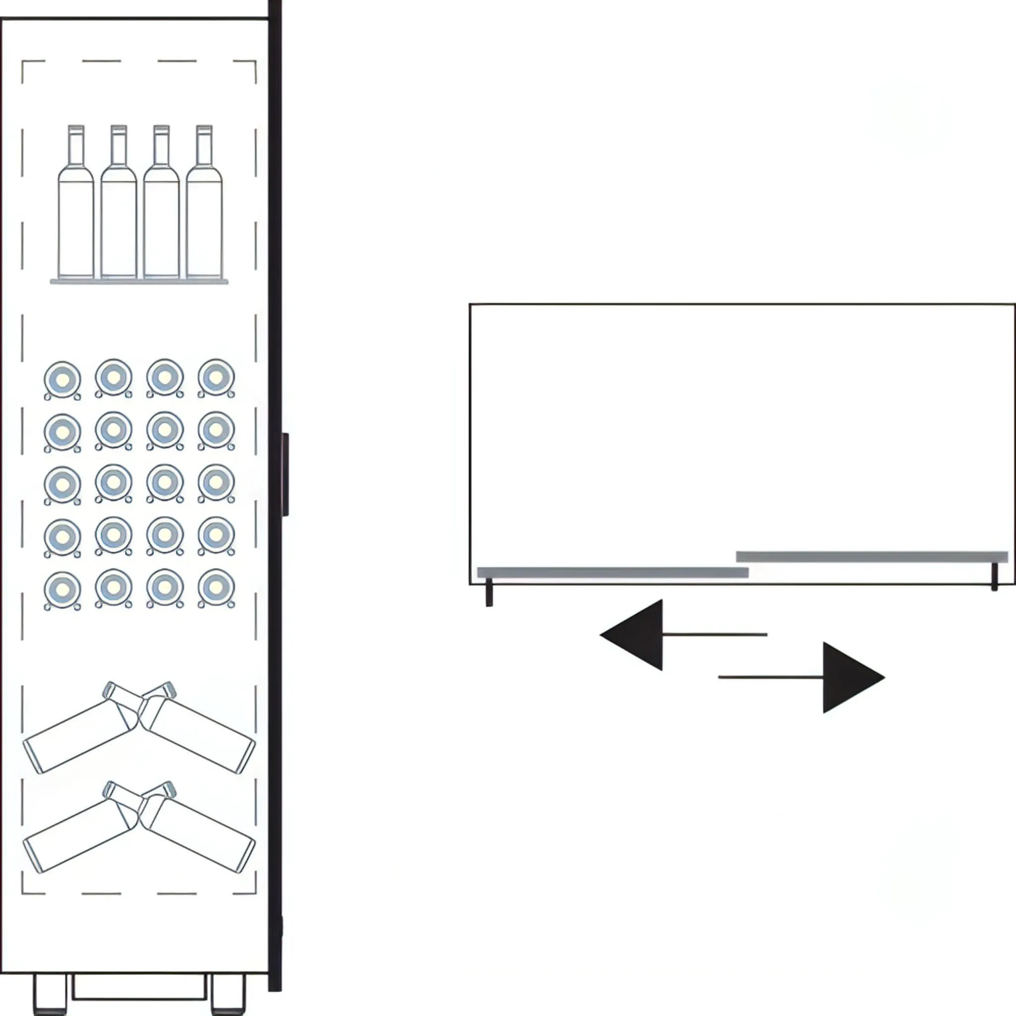 Teca B - Built in Wine Wall TBE-14 - Customisable Shelving - For Home Use