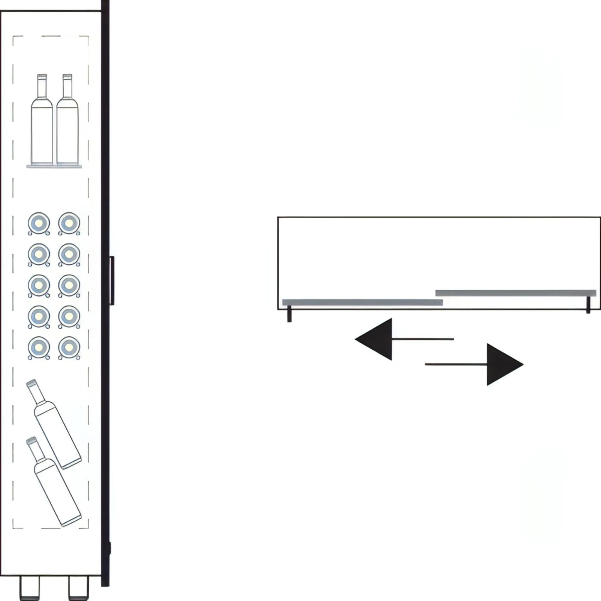 Teca B - Built in Wine Wall TBE-14 - Customisable Shelving - For Home Use