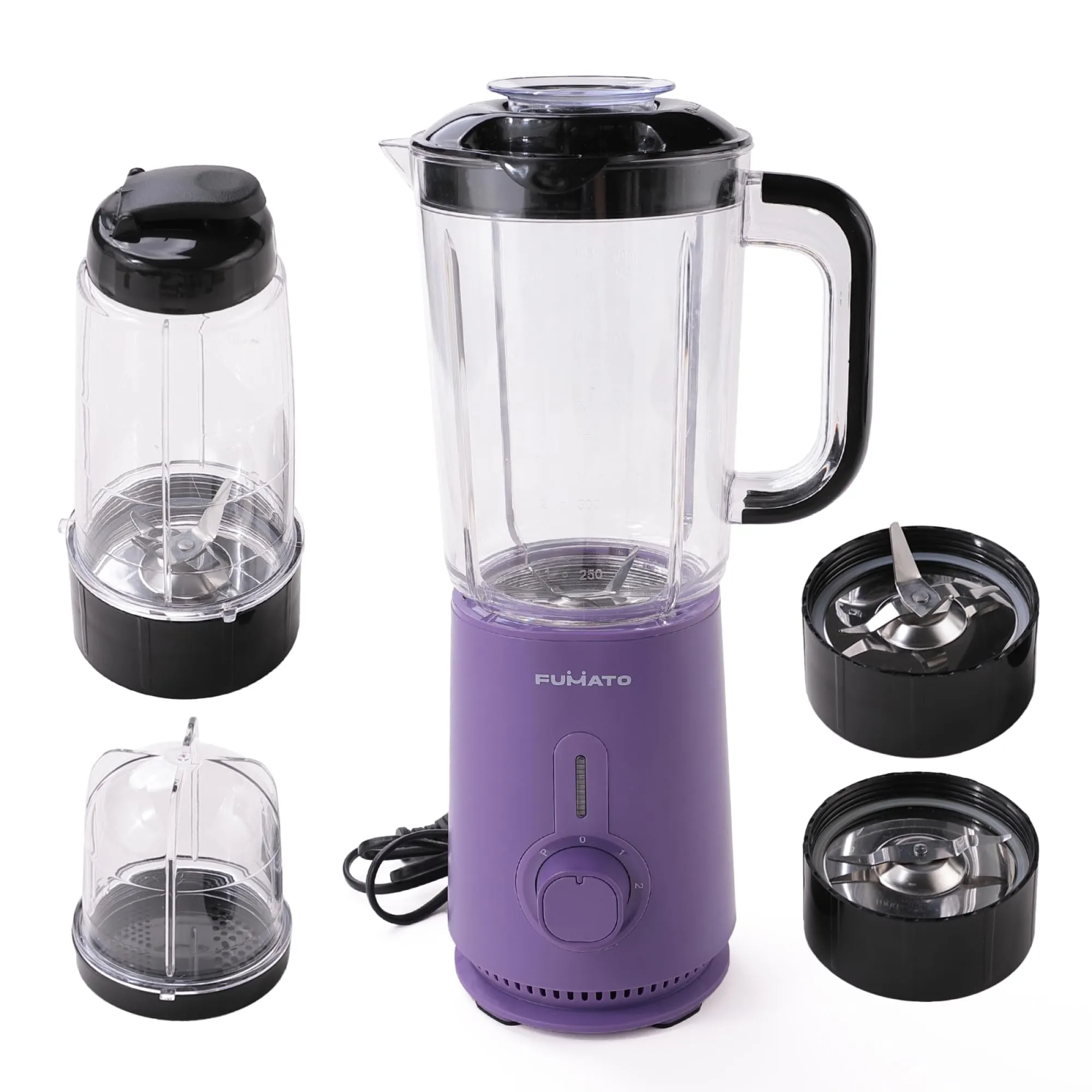 The Better Home FUMATO Juicer Mixer Grinder- 400 Watts (3 Jars, 2 Blades) | Nutri Blender for Smoothie and Juices | 1 Year Warranty (Purple)