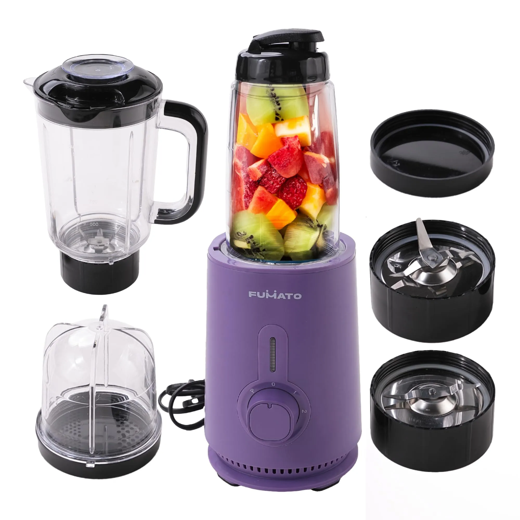 The Better Home FUMATO Juicer Mixer Grinder- 400 Watts (3 Jars, 2 Blades) | Nutri Blender for Smoothie and Juices | 1 Year Warranty (Purple)