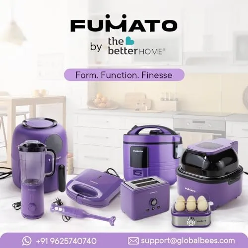 The Better Home FUMATO Juicer Mixer Grinder- 400 Watts (3 Jars, 2 Blades) | Nutri Blender for Smoothie and Juices | 1 Year Warranty (Purple)