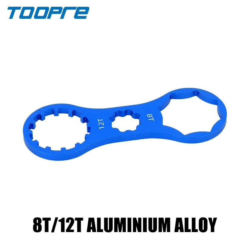 Toopre Bike Suspension Front Fork Cap Wrench Extender Spanner Removal Installation Tool Crank Cap Wrench 8T/12T 24/26mm 27/28mm