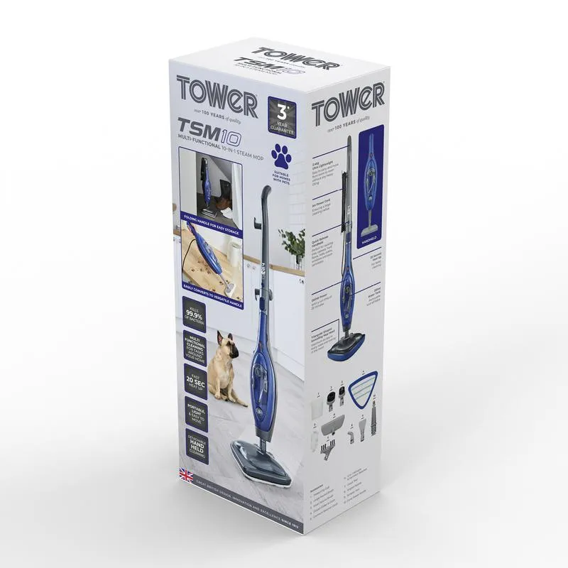 Tower 10-in-1 Steam Mop TSM10 - Blue