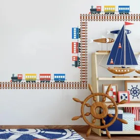 Train Tracks Self-Adhesive Kid's Room Wall Stickers