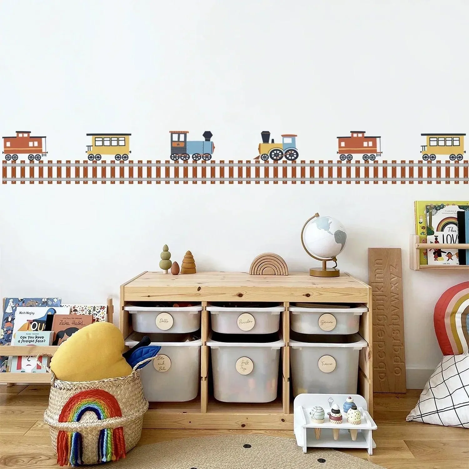 Train Tracks Self-Adhesive Kid's Room Wall Stickers