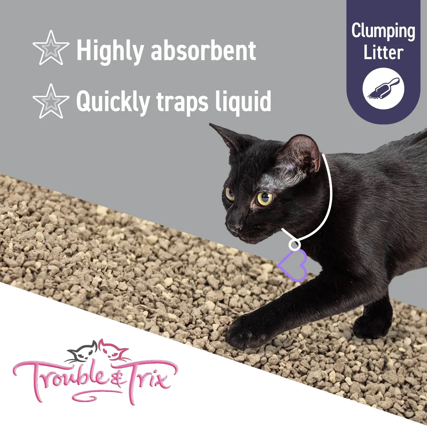 Trouble and Trix Odour Neutralising Baking Soda Clumping Cat Litter 15L