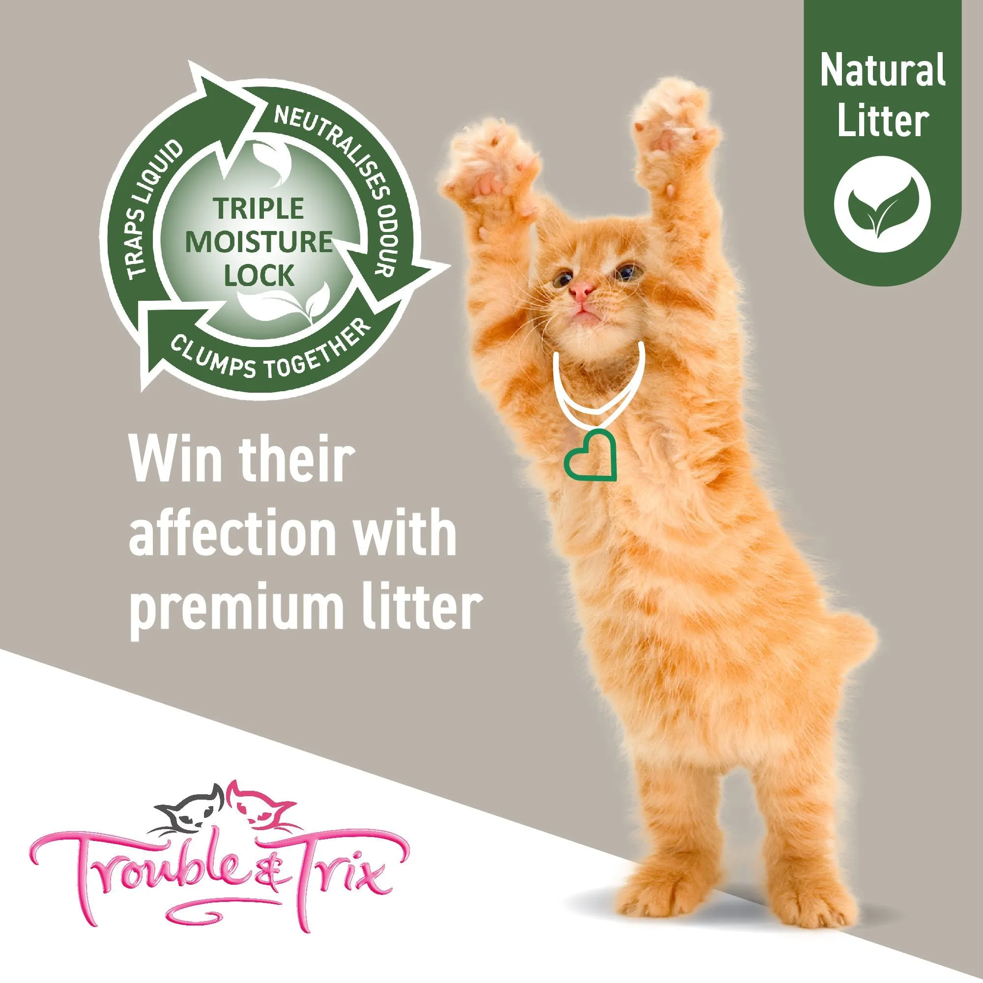 Trouble and Trix Plant Extract Odour Neutralising Natural Pellet Cat Litter 10L/4.8kg