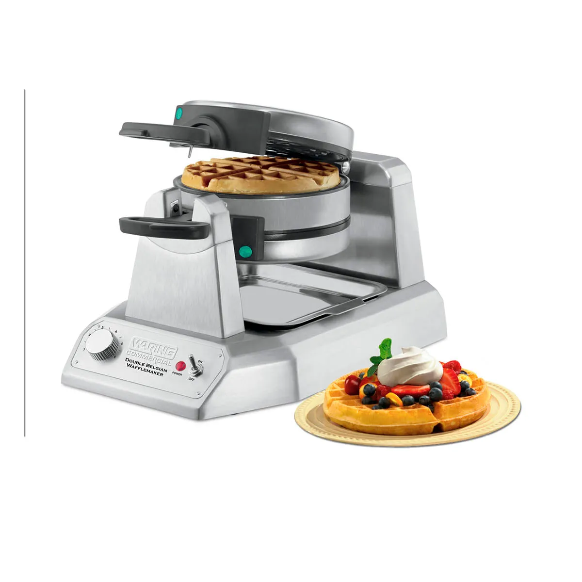 Waring Belgian Commercial Double Waffle Maker 50 Waffles per Hour 120V