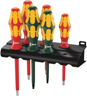 Wera 347777  -  VDE Insulated Slotted/Phillips/Square Screwdriver Set   Rack