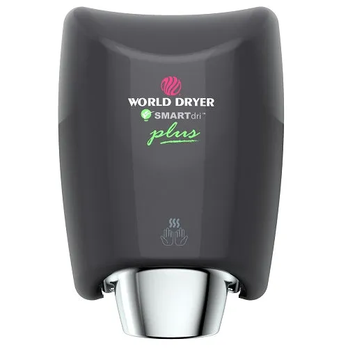 WORLD DRYER® K-162P2 SMARTdri® Plus Hand Dryer -  Black Epoxy on Aluminum Automatic Surface-Mounted