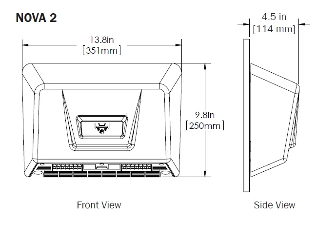 WORLD DRYER® NOVA® 2 (0930) Hand Dryer - White Epoxy on Steel Automatic Universal Voltage Dual Blower Surface-Mounted