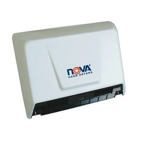 WORLD DRYER® NOVA® 2 (0930) Hand Dryer - White Epoxy on Steel Automatic Universal Voltage Dual Blower Surface-Mounted