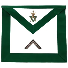 Worshipful Master Allied Masonic Degrees Apron - Green Velvet